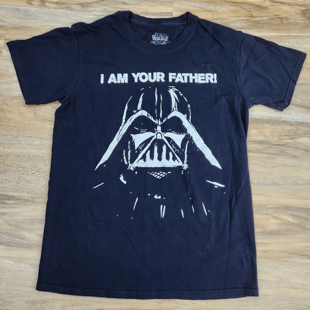 💜Star Wars Black Darth Vader "I Am Your Father" Short Sleeve Shirt Men's Medium